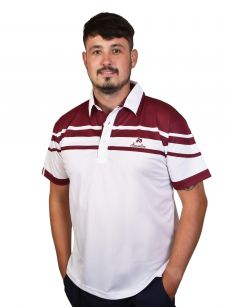 Henselite Style 22 Polo shirt white-maroon