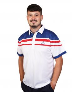 Henselite Style 22 Polo shirt white-blue-red