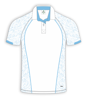 Henselite Sublimated Signature Ladies Blouse White/SkyBlue