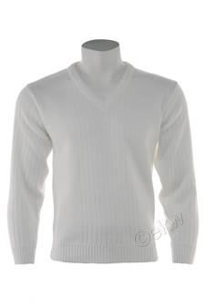 Islander Fashions Mens Lawn Bowling Long Sleeve V Neck Knitted Jumper Adults Ribbed Sweater S/5XL