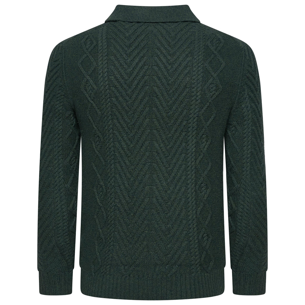 Crew Clothing Company Cable Knit Button Neck Jumper