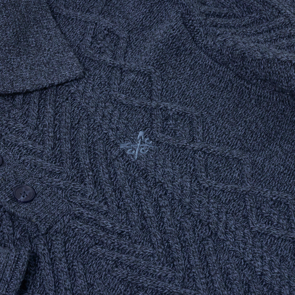 Crew Clothing Company Cable Knit Button Neck Jumper