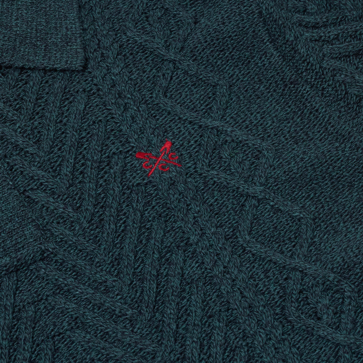 Crew Clothing Company Cable Knit Button Neck Jumper
