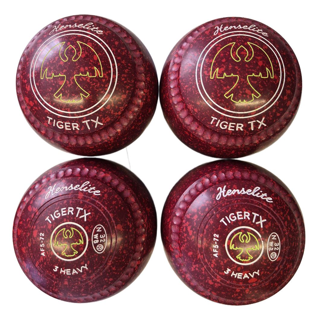 Henselite Tiger TX Bowls size 3H Ruby Rich - mega grip