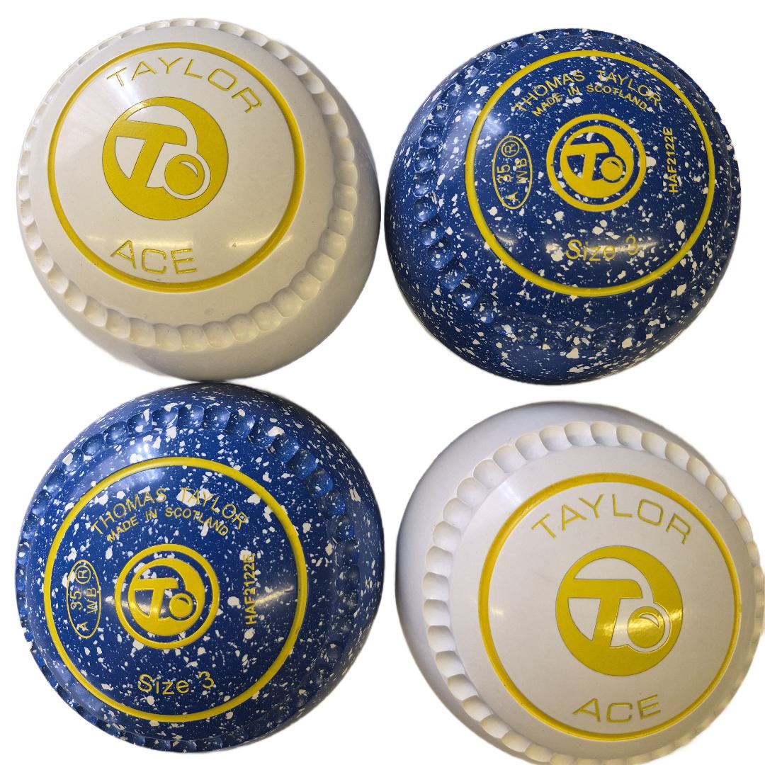 Taylor Ace Bowls size 3H Blue-White 50/50 xtreme grip