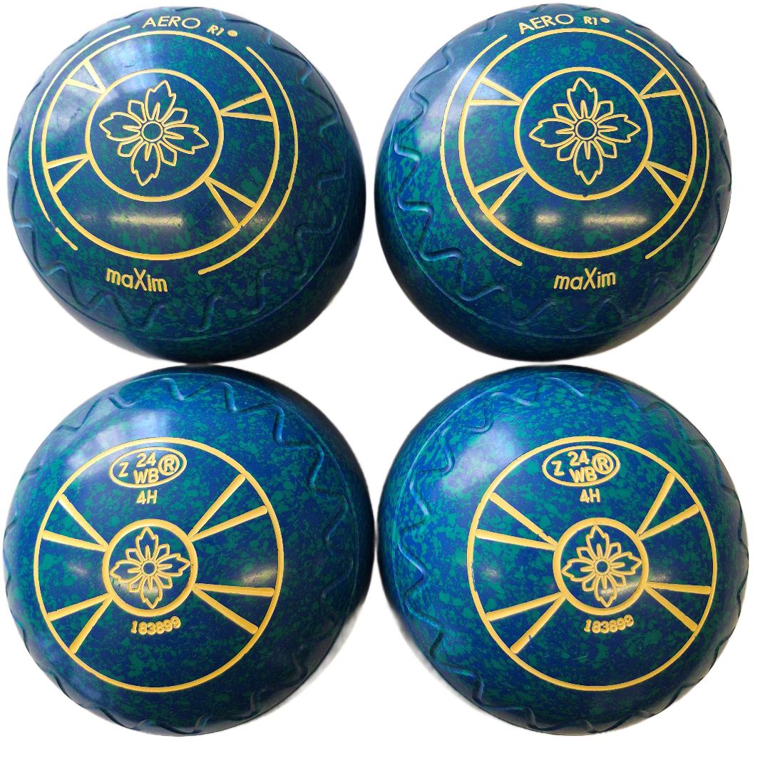 Aero Maxim Bowls size 4H Green-Blue Zigzag grip