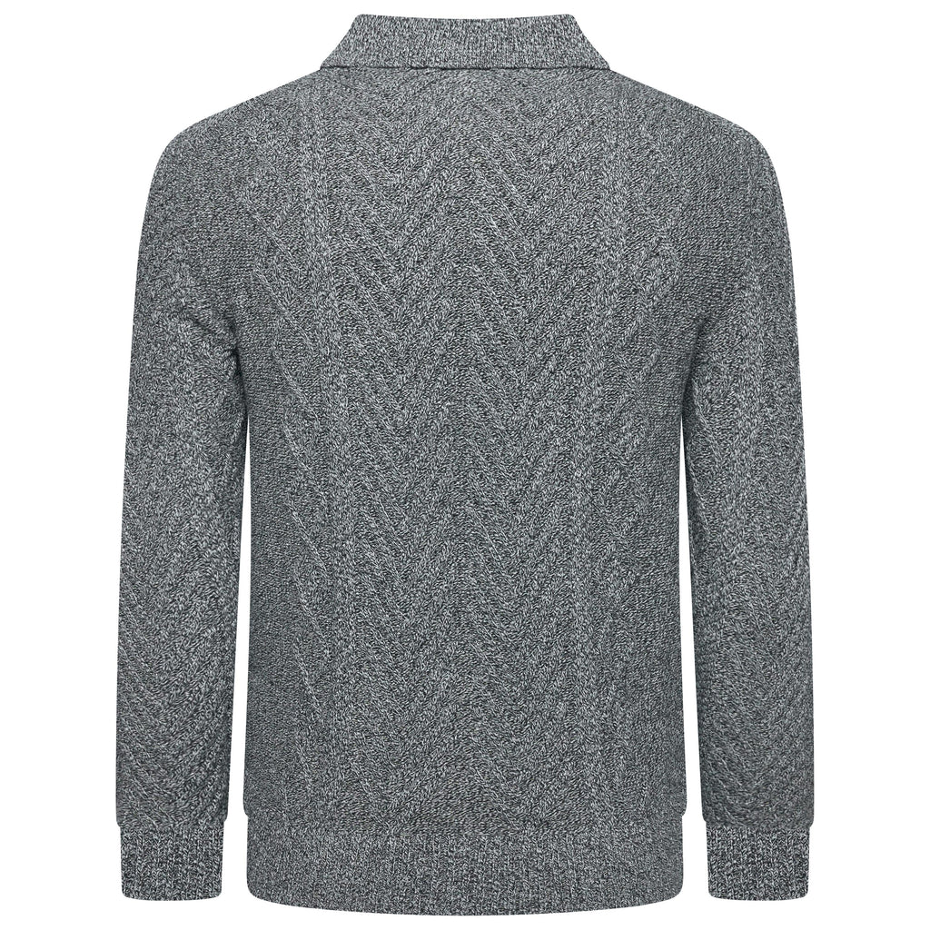 Crew Clothing Company Cable Knit Button Neck Jumper