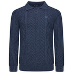 Crew Clothing Company Cable Knit Button Neck Jumper