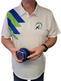 Bowls World product image of ibowl deluxe Polo Shirt White/Lime Green/Blue