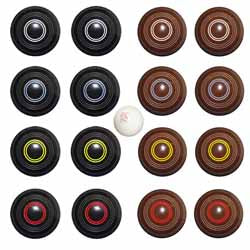 Bowls World product image of Taylor Carpet Bowls Black/Brown  (Full set of 16)