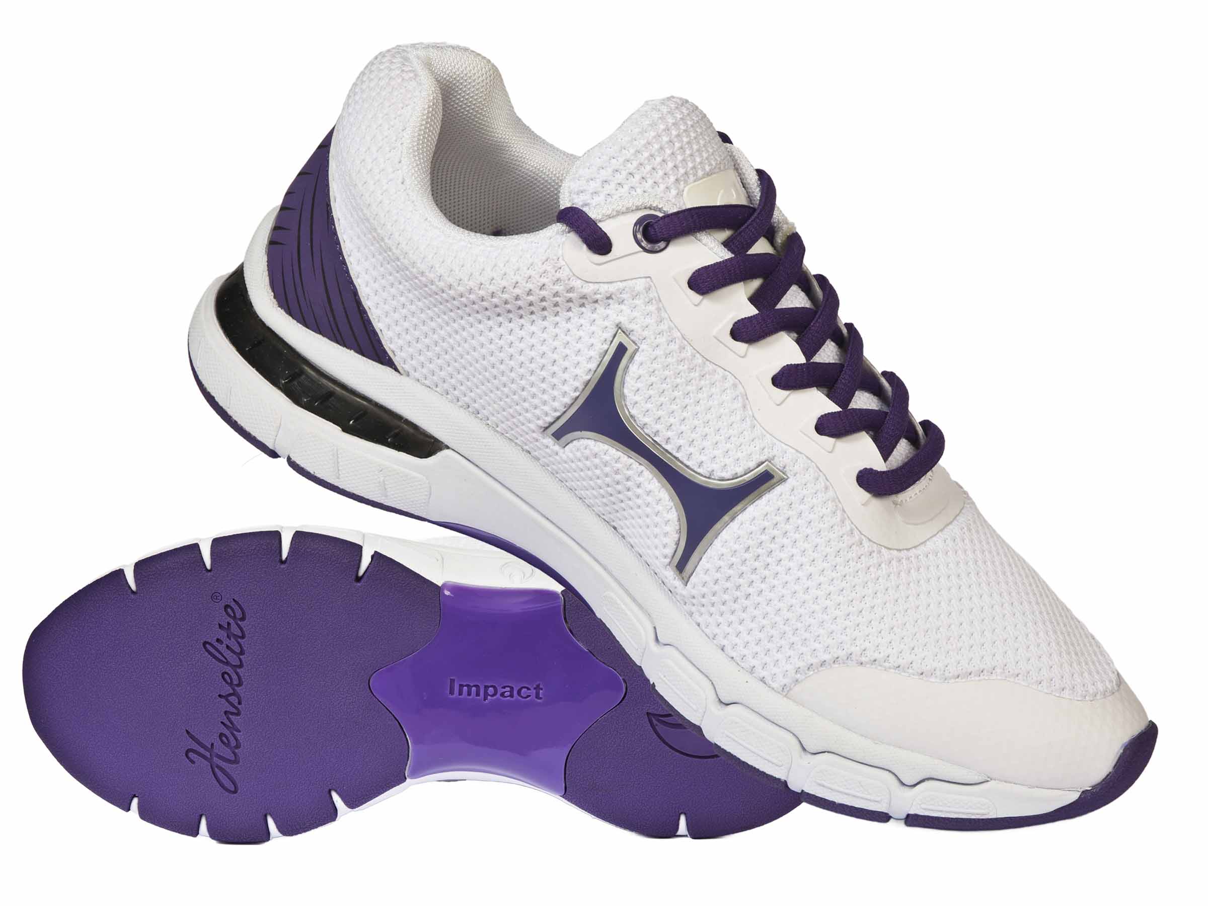 Bowls World product image of Henselite Impact Womens Bowls Shoe L500 White/Purple
