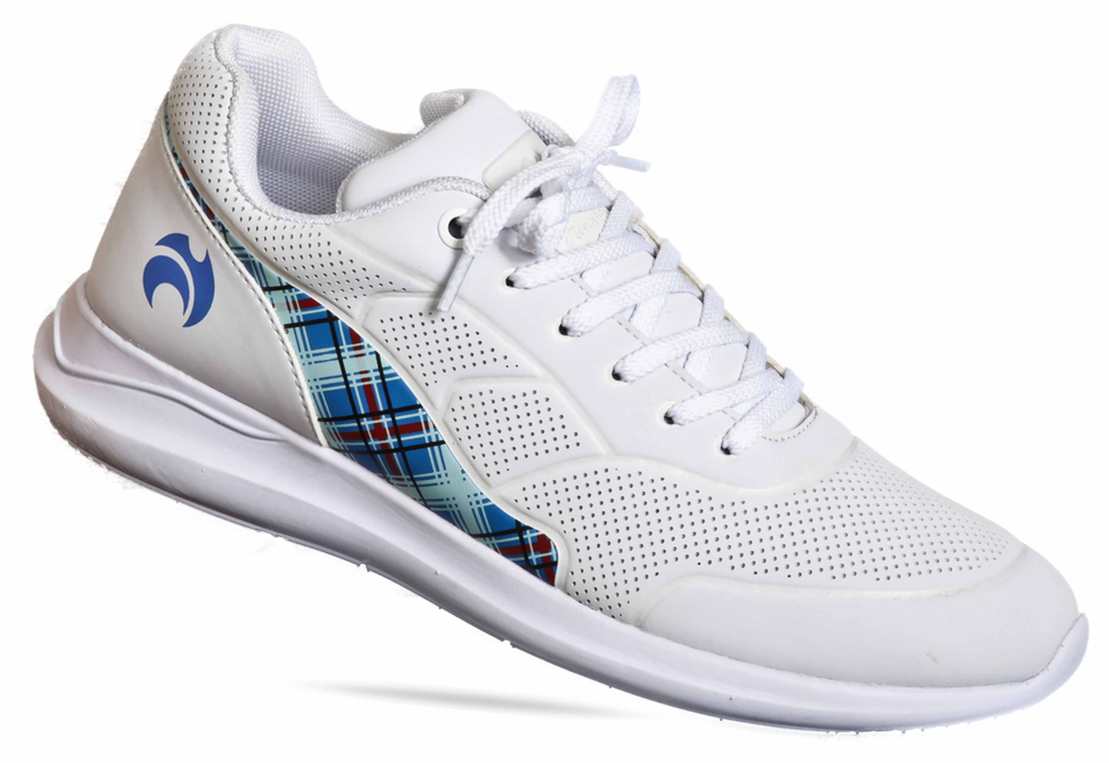 Bowls World product image of Henselite HL74 Womens Bowls Sport ShoeWhite/Tartan