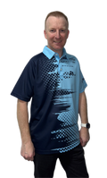 Bowls World product image of Henselite Limited Edition Polo Shirt Navy/Powder Blue