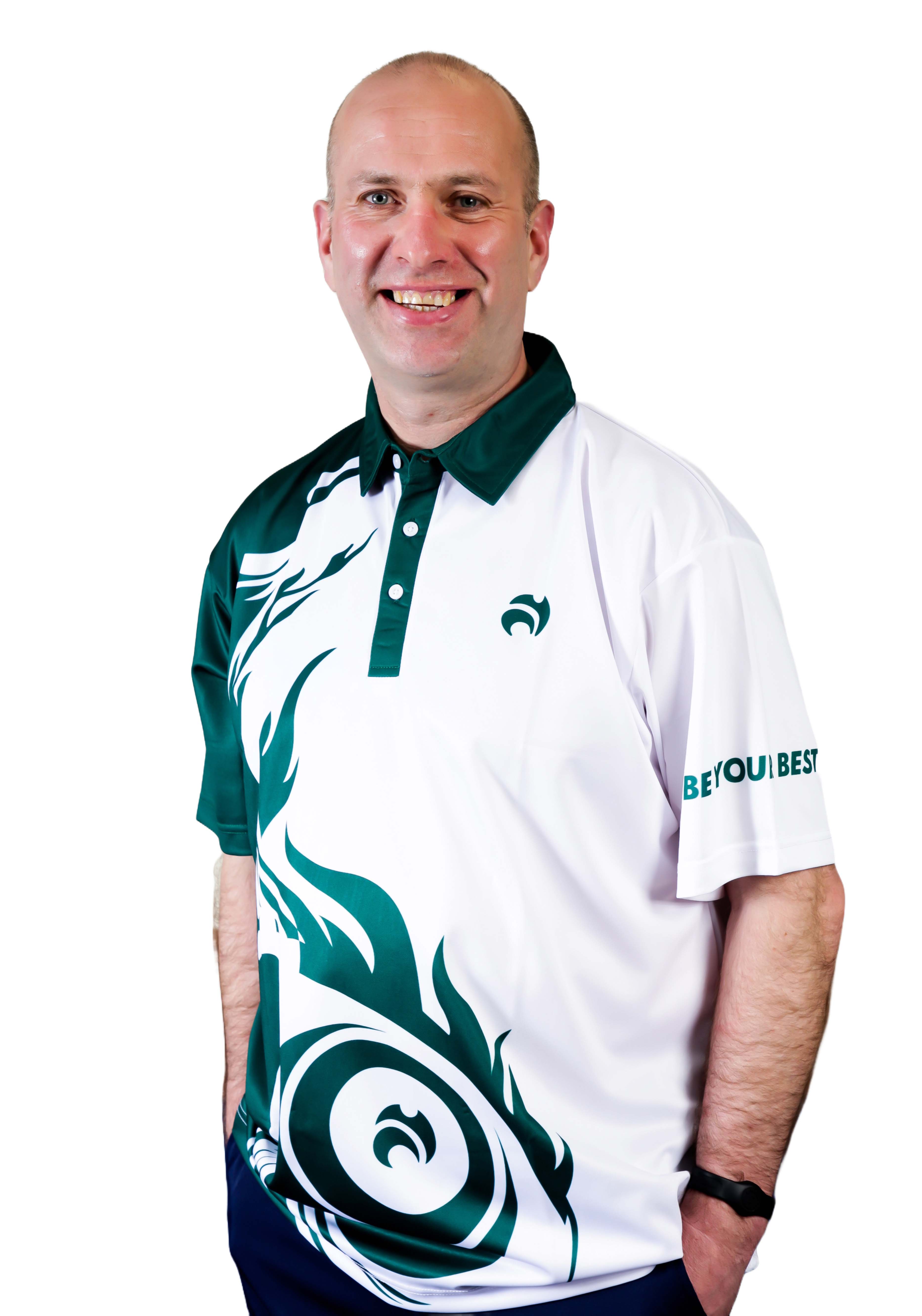 Bowls World product image of Henselite Style 25 Polo Shirt White-British Green