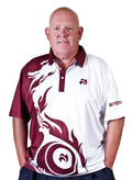 Bowls World product image of Henselite Style 25 Polo Shirt White-Maroon