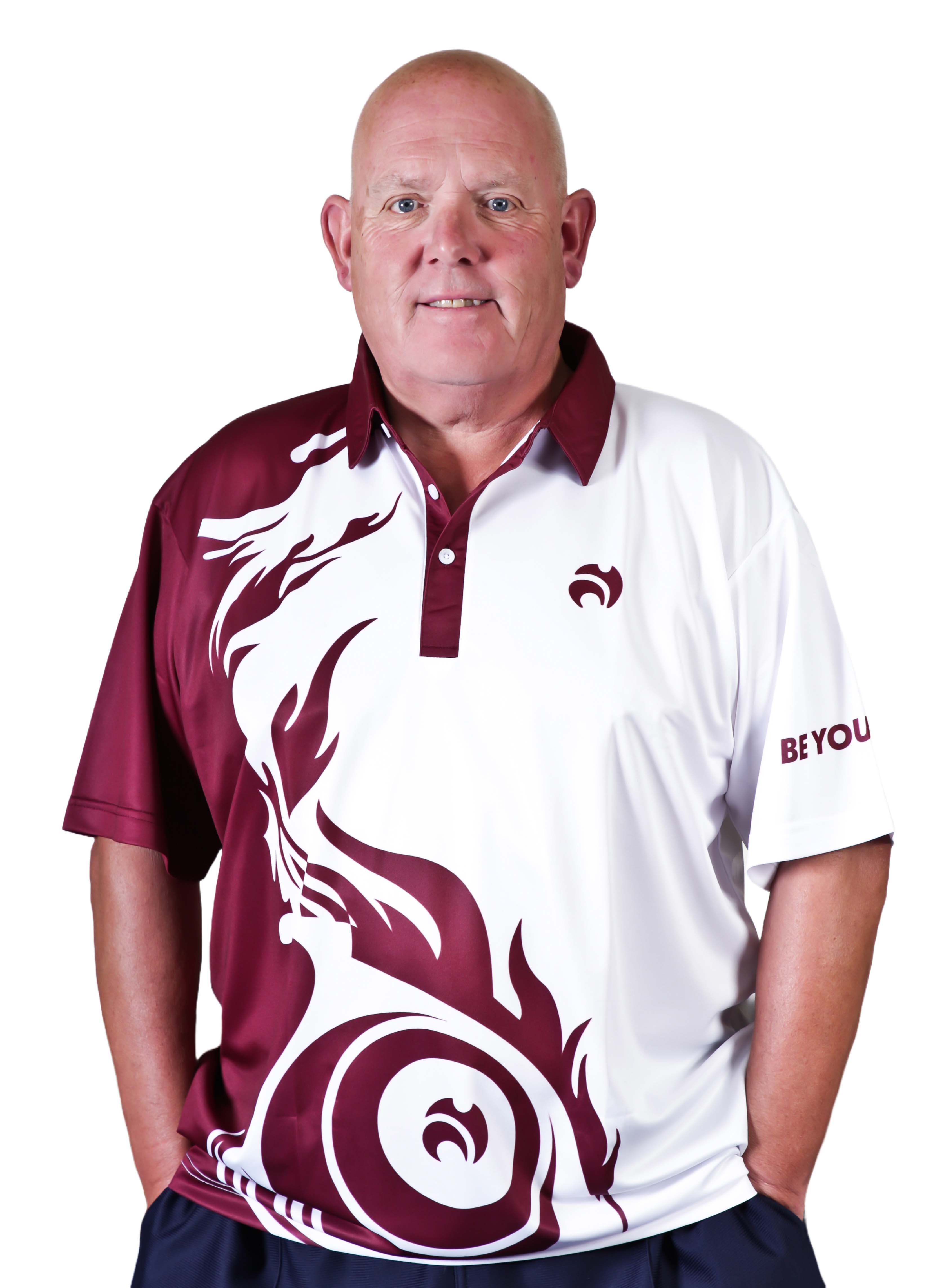 Bowls World product image of Henselite Style 25 Polo Shirt White-Maroon