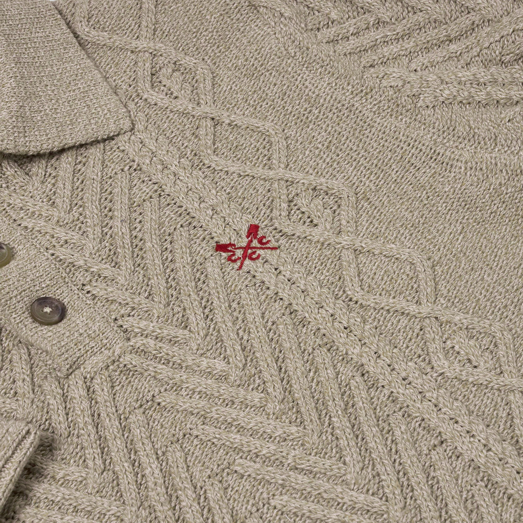 Crew Clothing Company Cable Knit Button Neck Jumper