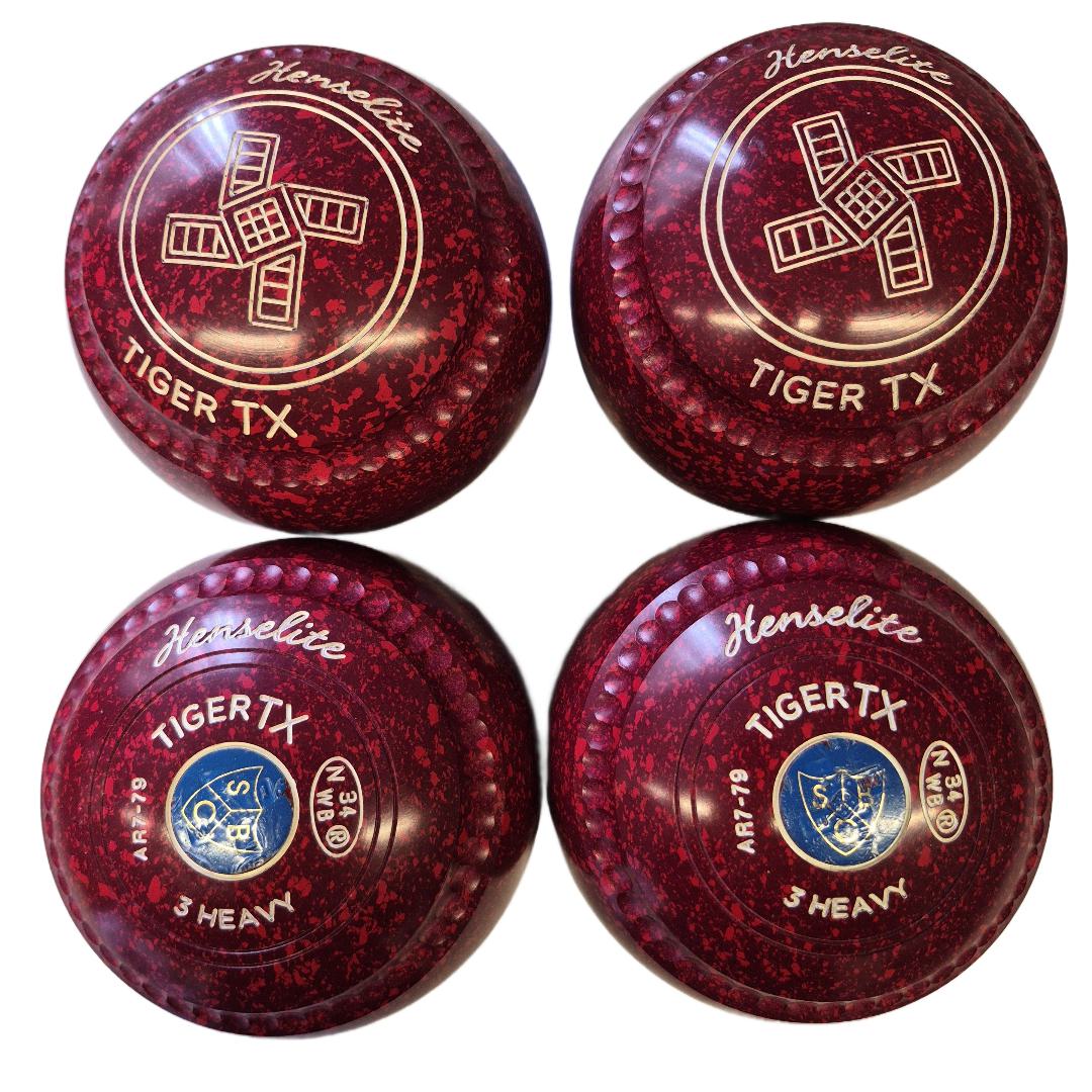 Henselite Tiger Tx Bowls Size 3H Ruby Rich mega grip