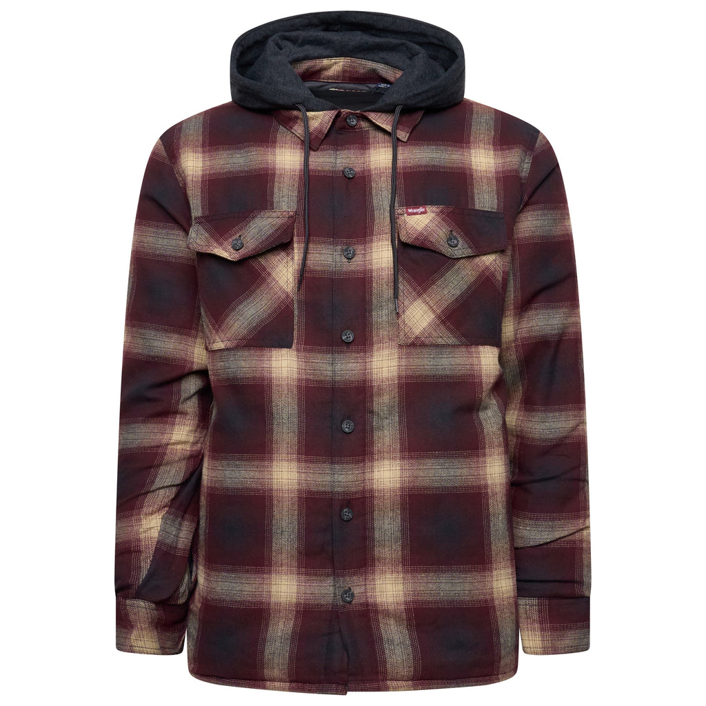 Wrangler Hooded Padded Overshirt Jacket