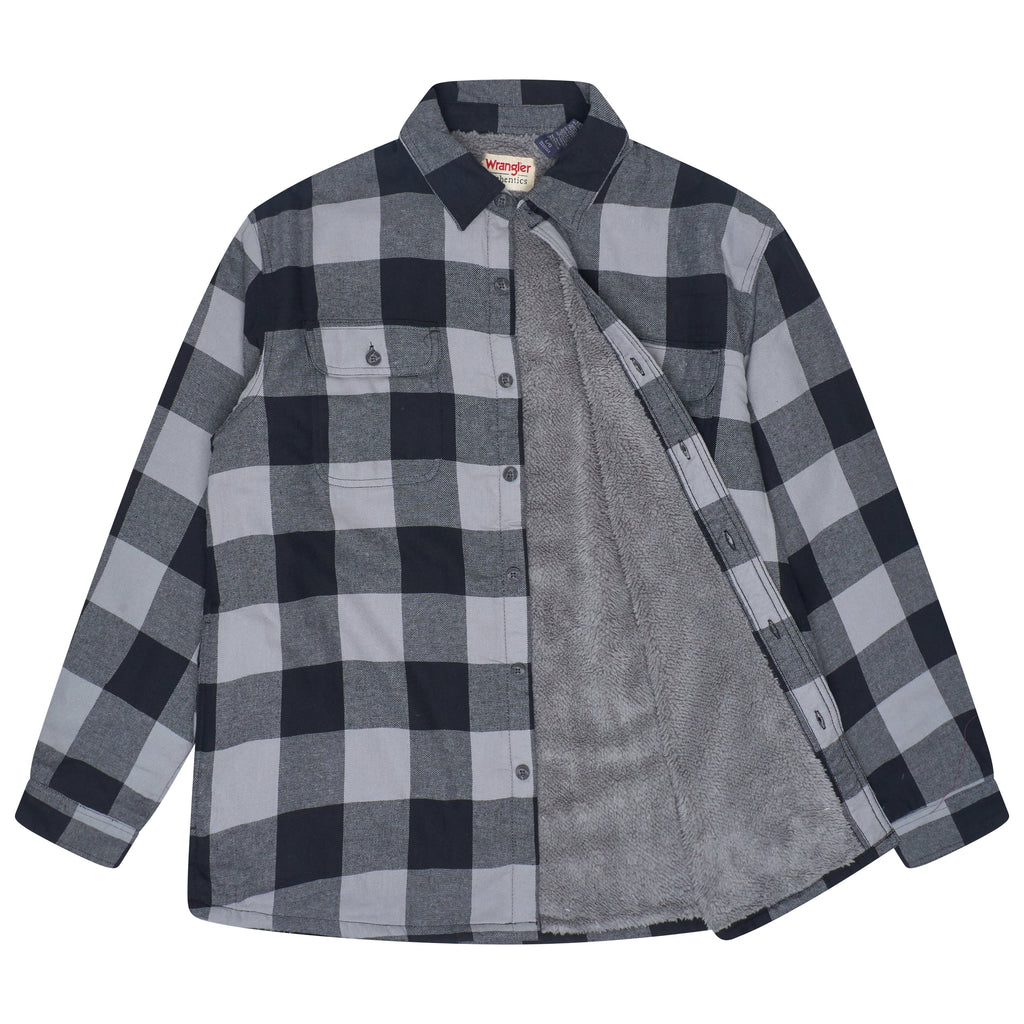 Wrangler Sherpa Lined Plaid Overshirt