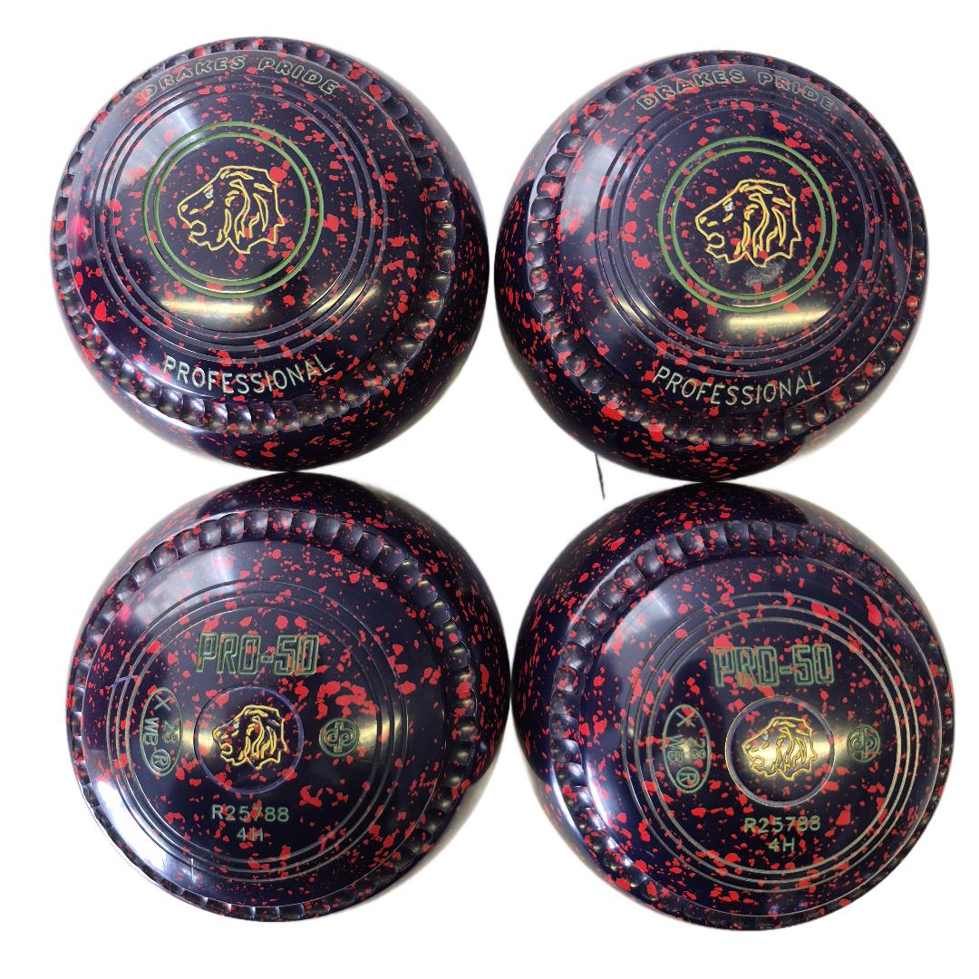 Drakes Pride PRO50 Bowls size 4H Darke Blue-Red