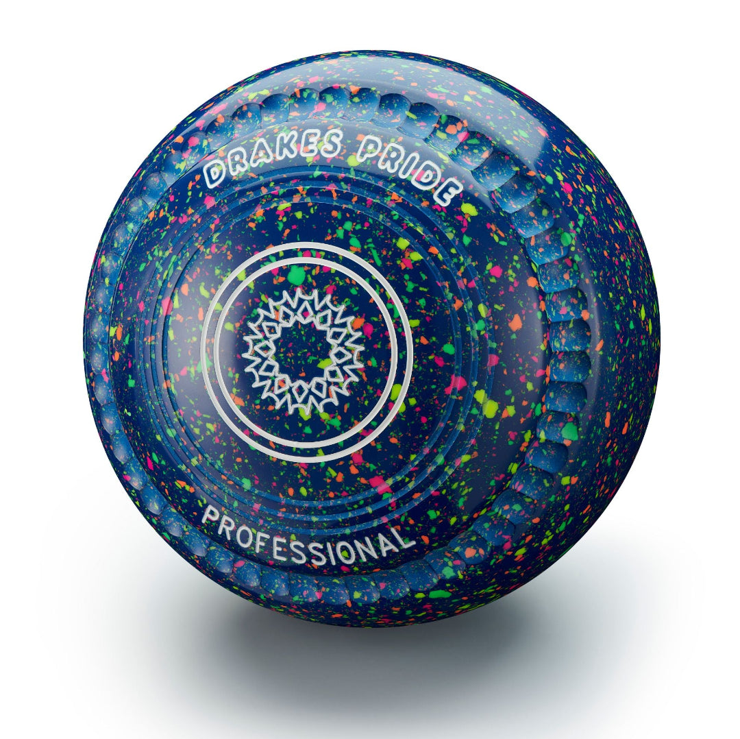 Drakes Pride Mid Blue Fluorescent Harlequin Bowls