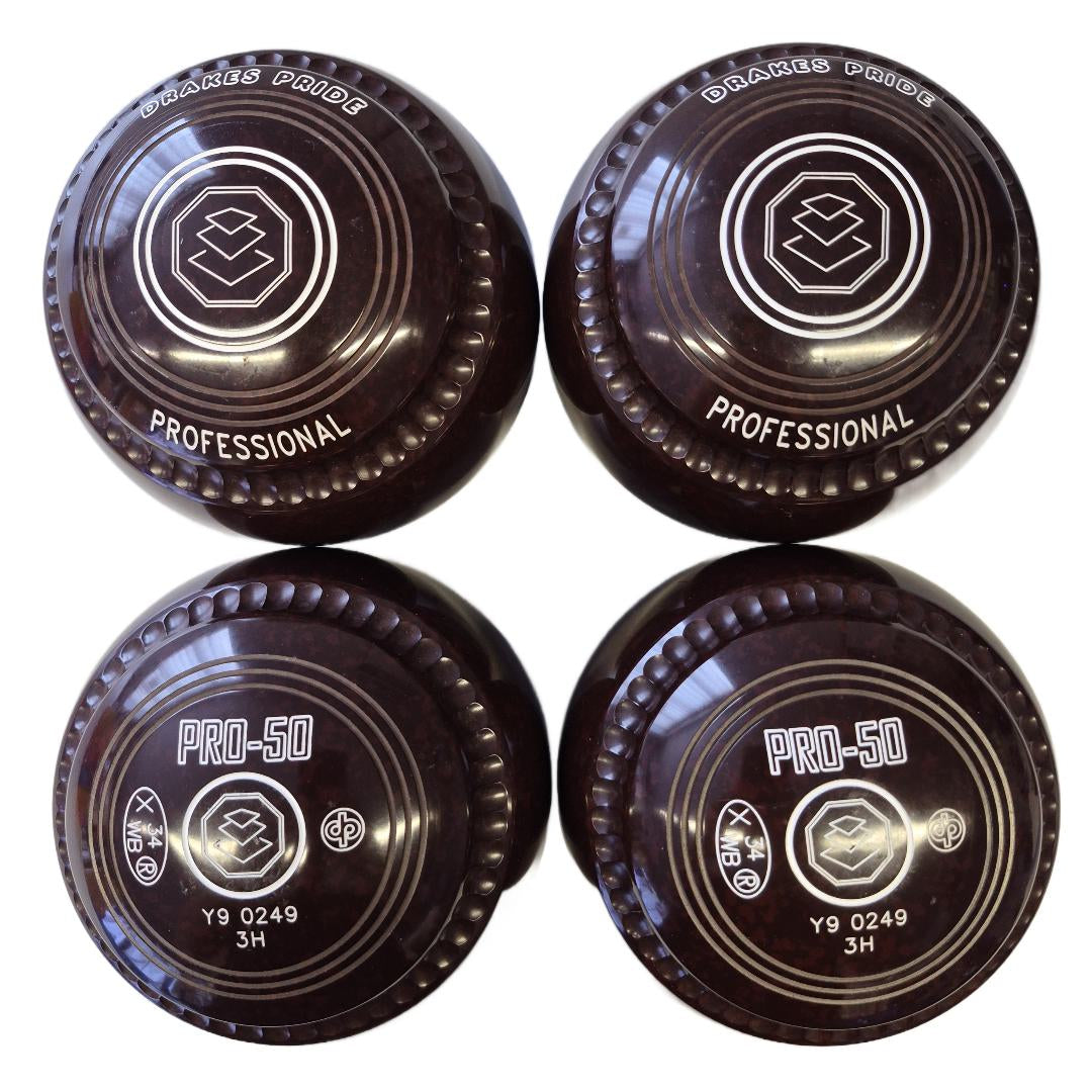 Drakes Pride Professional PRO50 Bowls size 3H Brown