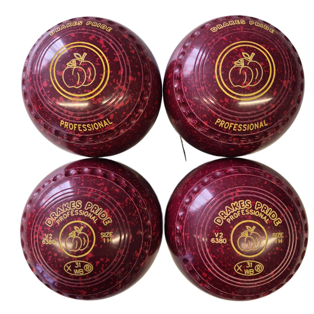 Drakes Pride Professional Bowls size 1H Maroon-Red