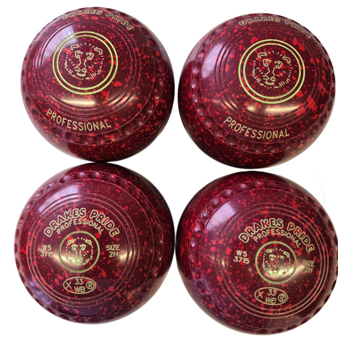 Drakes Pride Professional Bowls size 2H Maroon/Red