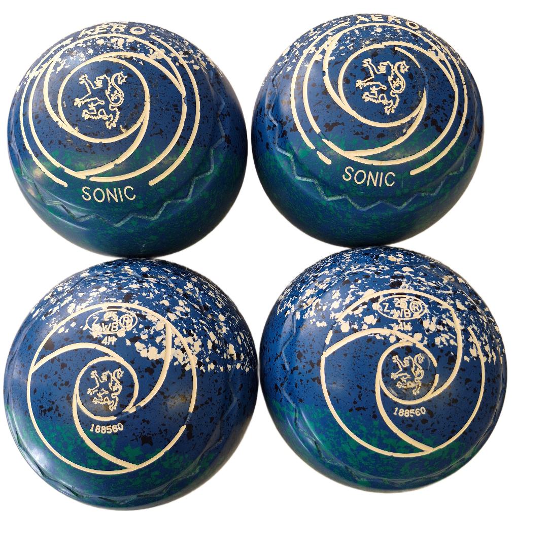 Aero Sonic Bowls size 4H Blue-green tri-vectra Z scoop grip