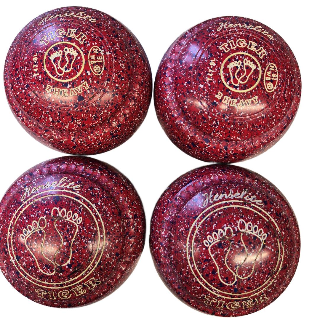 Henselite Tiger Bowls size 2H Atom Red mega grip