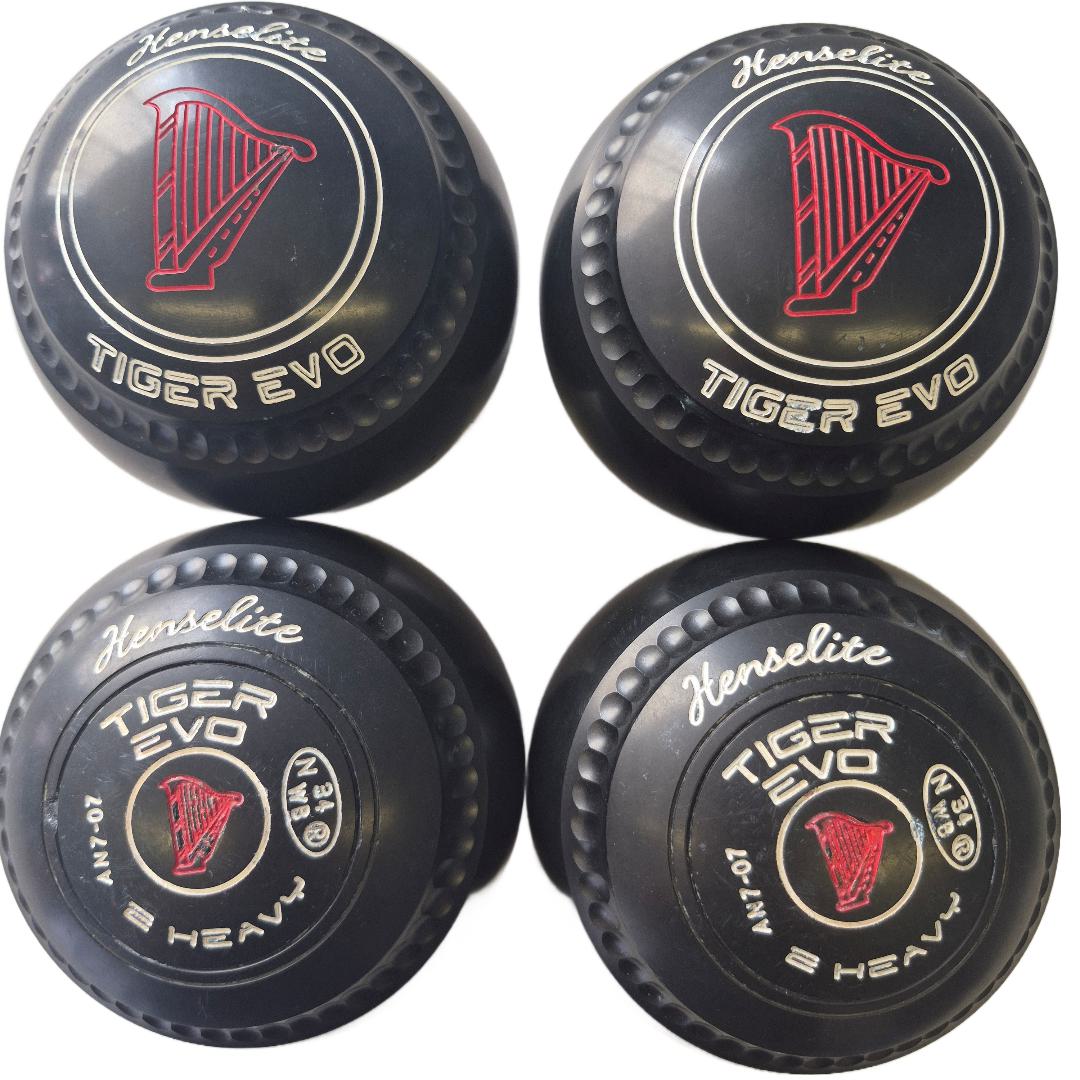 Henselite Tiger Evo Bowls size 2H black mega grip