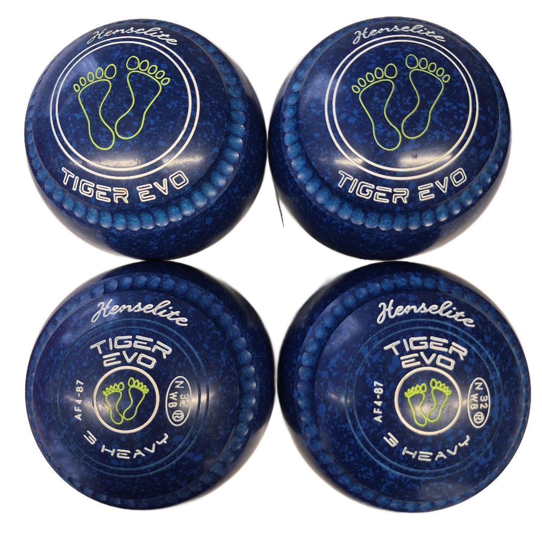 Henselite Tiger Evo Bowls size 3H Midnight mega grip