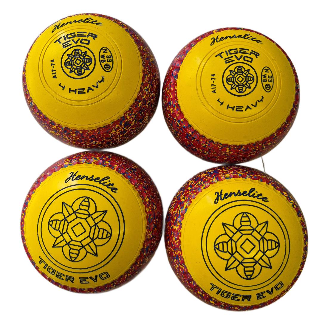 Henselite Tiger Evo Bowls size 4H Red/Yellow slice serie c grip