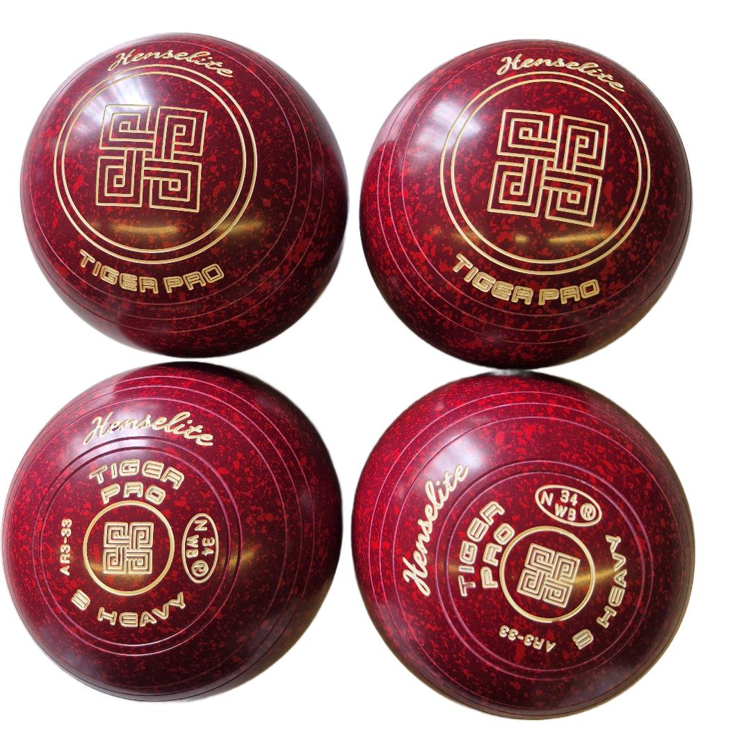 Henselite Tiger Pro Bowls size 3H Ruby Rich Plain grip